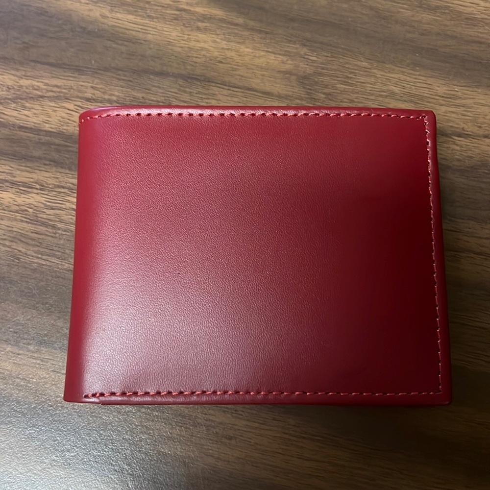 Red leather wallet